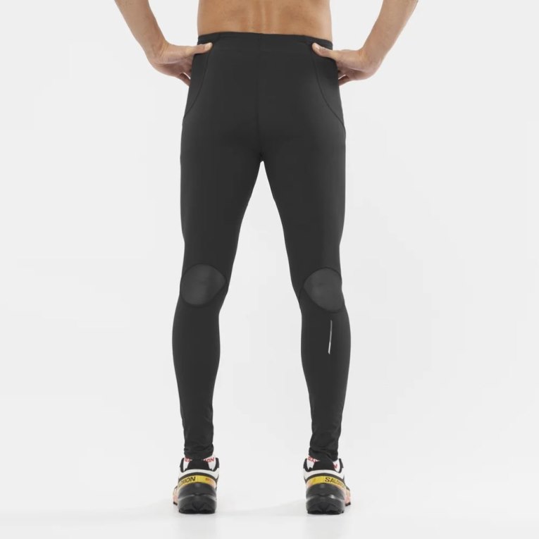 Black Salomon Sense Aero Men's Running Tights | IE JP2908